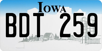 IA license plate BDT259