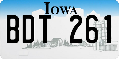 IA license plate BDT261