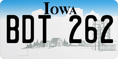 IA license plate BDT262
