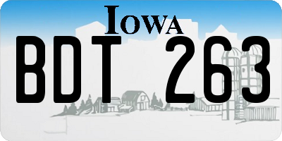 IA license plate BDT263