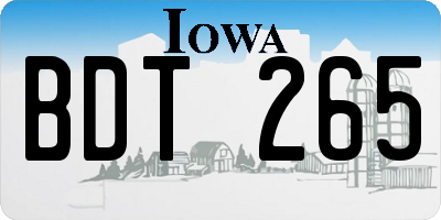 IA license plate BDT265