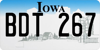 IA license plate BDT267