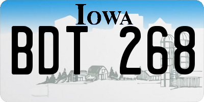 IA license plate BDT268