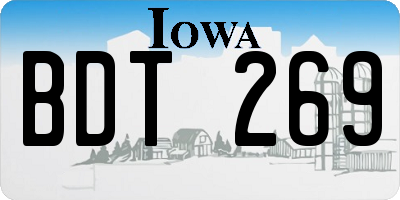 IA license plate BDT269