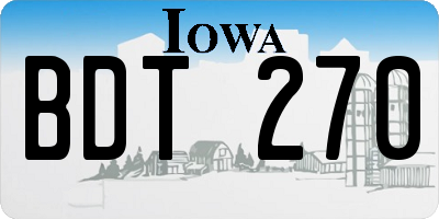 IA license plate BDT270