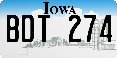 IA license plate BDT274