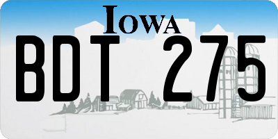 IA license plate BDT275