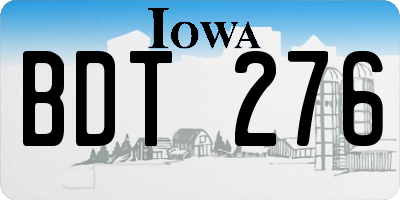 IA license plate BDT276