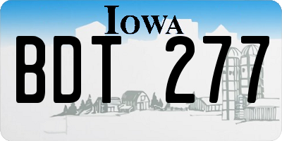 IA license plate BDT277
