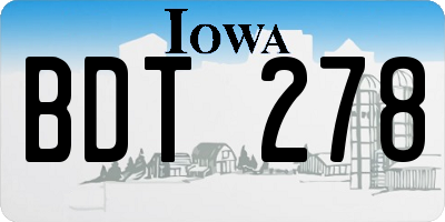 IA license plate BDT278
