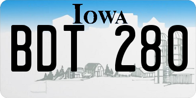 IA license plate BDT280
