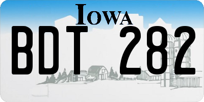 IA license plate BDT282