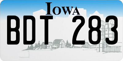 IA license plate BDT283