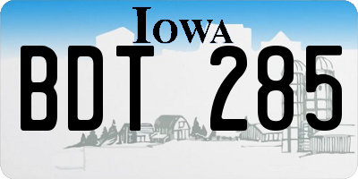 IA license plate BDT285