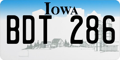 IA license plate BDT286