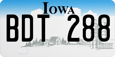 IA license plate BDT288