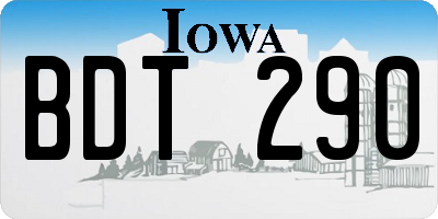 IA license plate BDT290