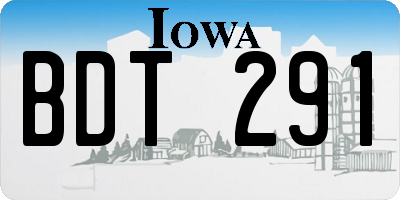 IA license plate BDT291