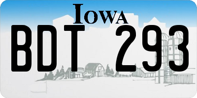 IA license plate BDT293