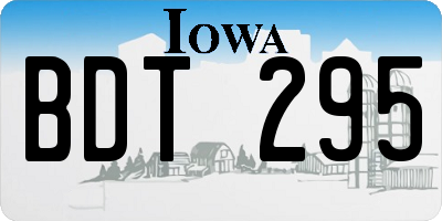 IA license plate BDT295
