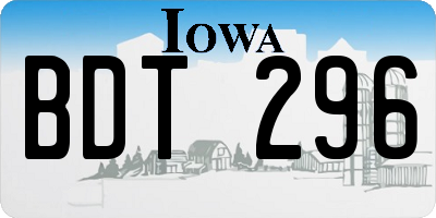IA license plate BDT296