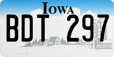 IA license plate BDT297