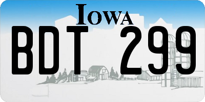 IA license plate BDT299