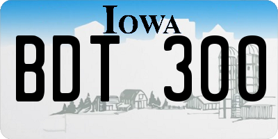IA license plate BDT300