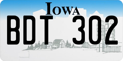 IA license plate BDT302