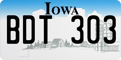 IA license plate BDT303