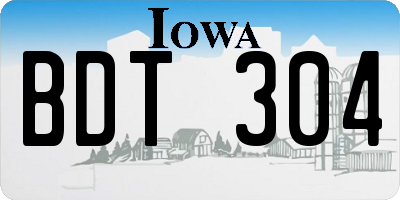 IA license plate BDT304