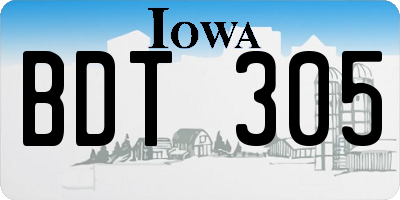 IA license plate BDT305