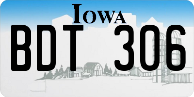 IA license plate BDT306