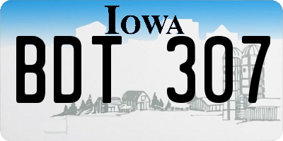 IA license plate BDT307