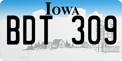 IA license plate BDT309