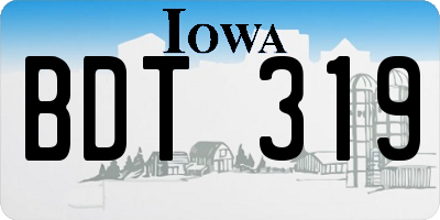 IA license plate BDT319