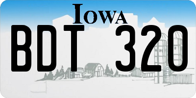 IA license plate BDT320