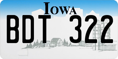 IA license plate BDT322