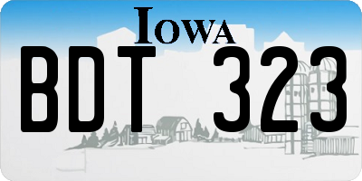IA license plate BDT323