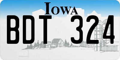 IA license plate BDT324