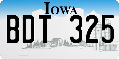 IA license plate BDT325
