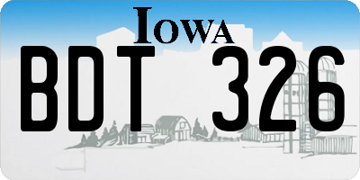 IA license plate BDT326