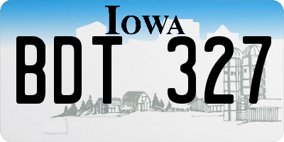 IA license plate BDT327