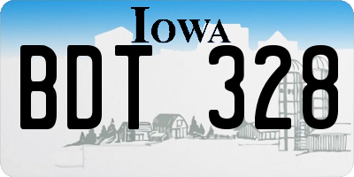 IA license plate BDT328