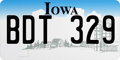 IA license plate BDT329