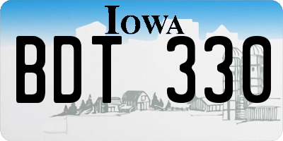 IA license plate BDT330
