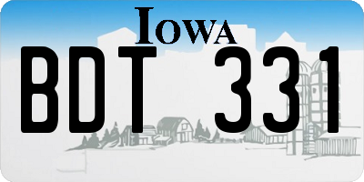 IA license plate BDT331