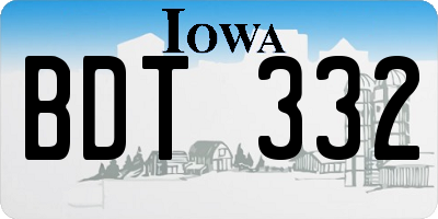 IA license plate BDT332
