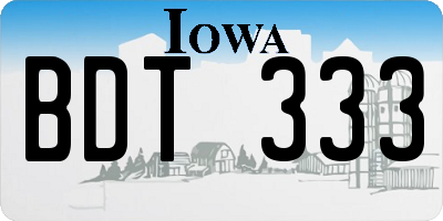 IA license plate BDT333