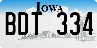 IA license plate BDT334